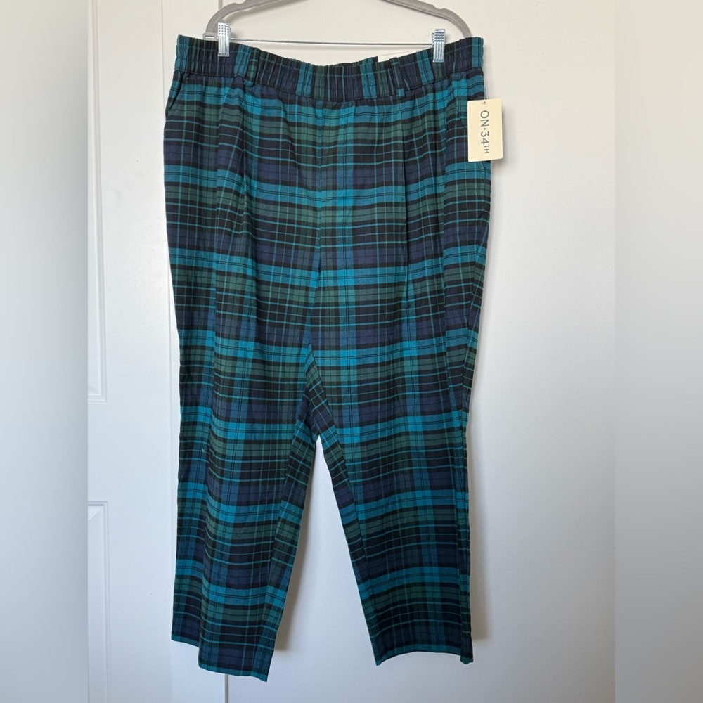 ON 34th Women's Pull On Plaid Pants